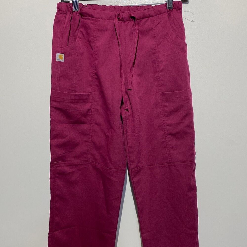 Carhartt Women's Elastic Waist Scrub Pants In Magenta Size‎ XS
